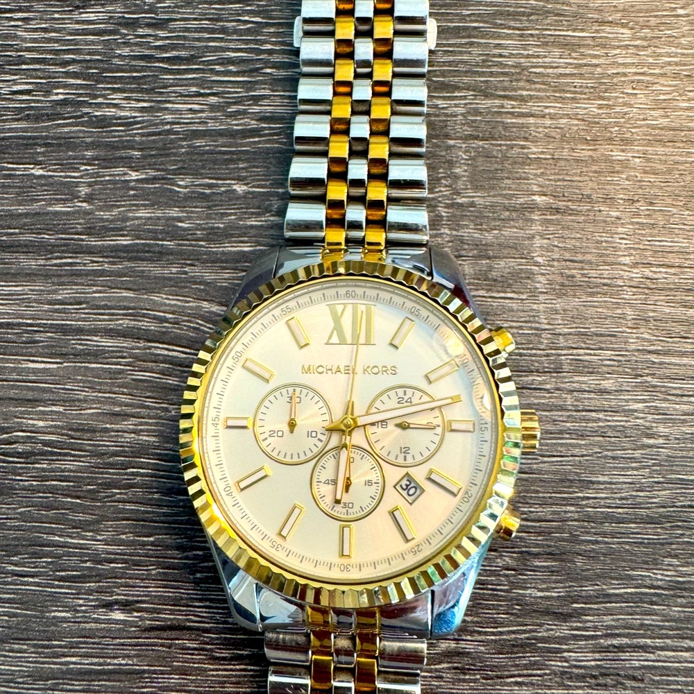 Mens Michael Kors 42mm two tone watch